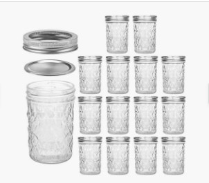 Eight ounce jars with lids photo