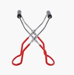 Red canning tongs.