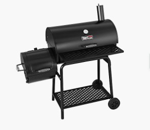 Photo of an offset charcoal smoker.