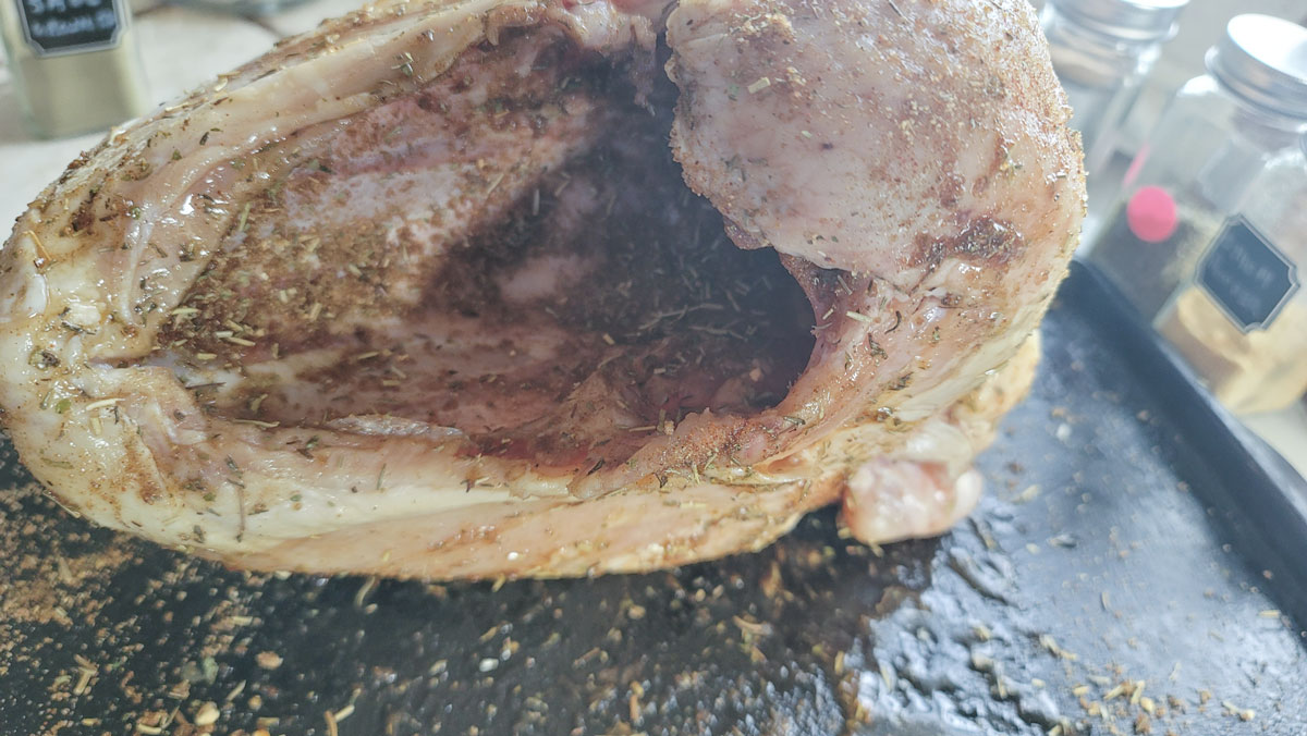 Inside of the cavity seasoned too.