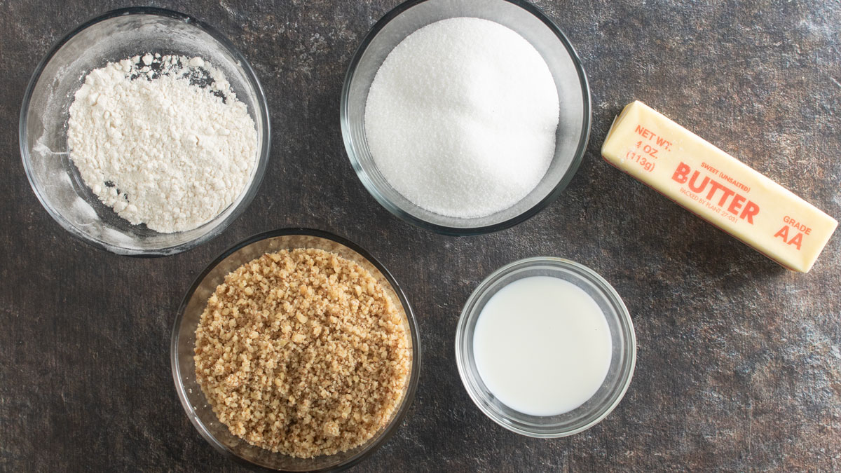Ingredients for lace cookies. See details in recipe below.