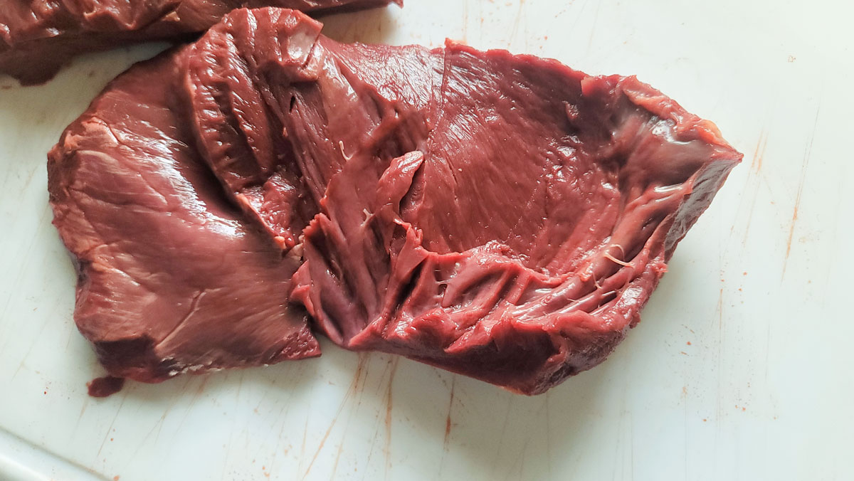 Opened heart muscle.