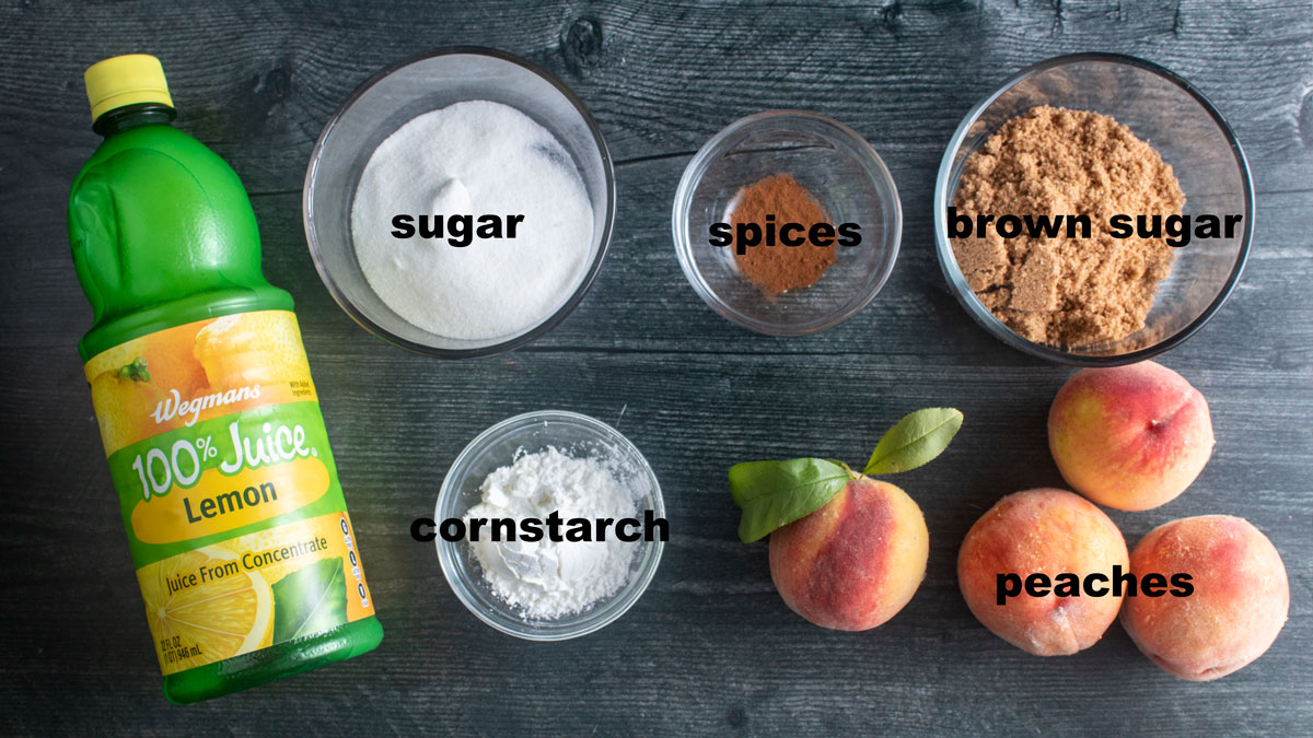 Ingredients for the pie filling. See details in recipe below.