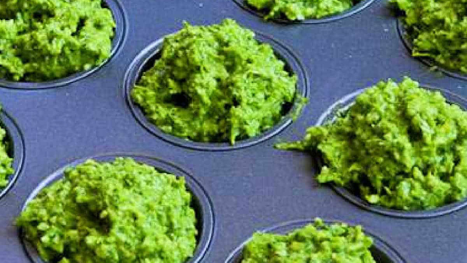 Pesto in mini muffin tins.
