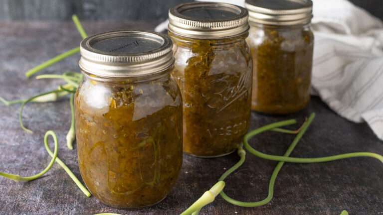 Three jars of relish on a black board. Photo Credit: Binky’s Culinary Carnival.