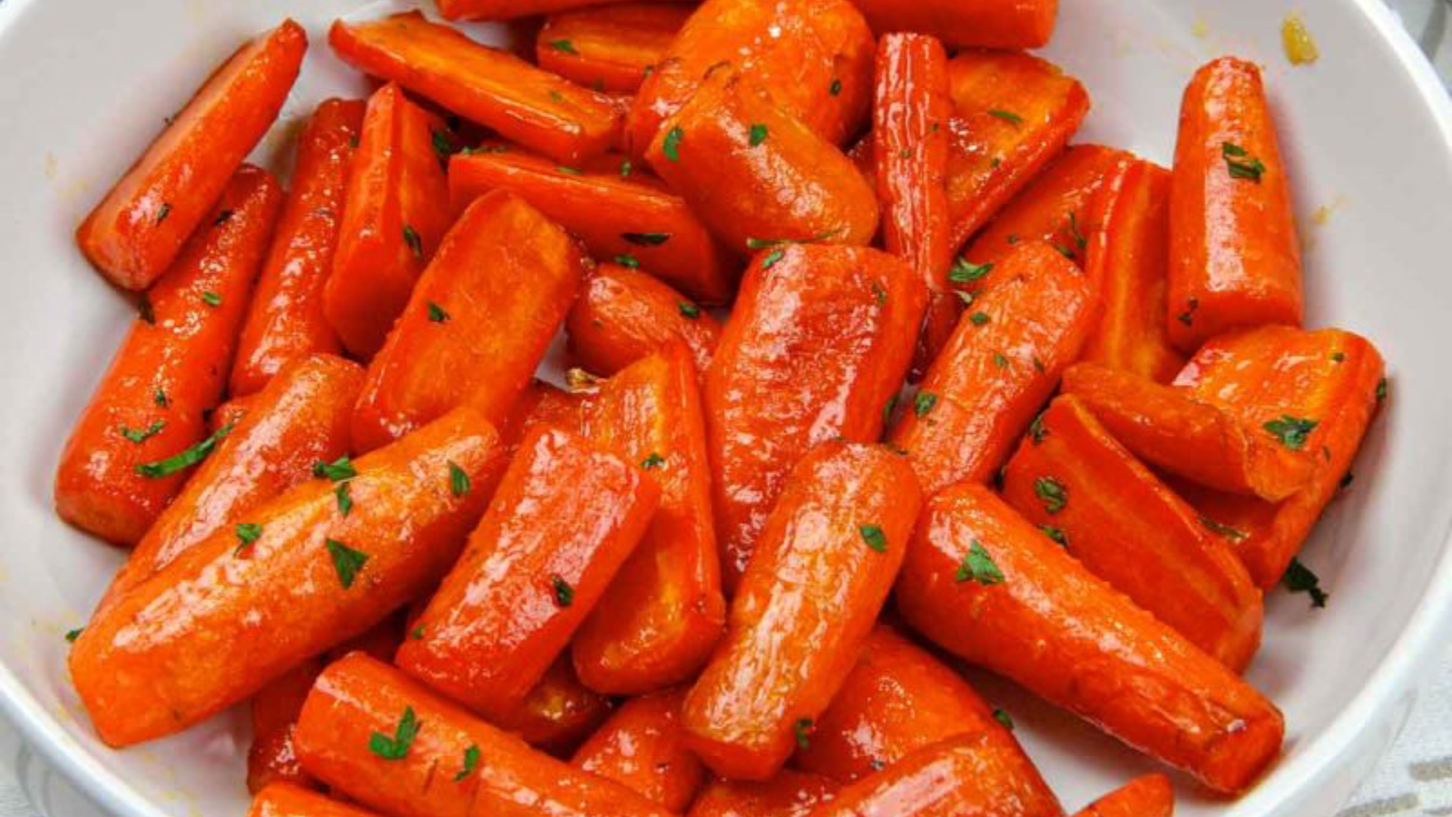 Air fried carrots with garnishes.
