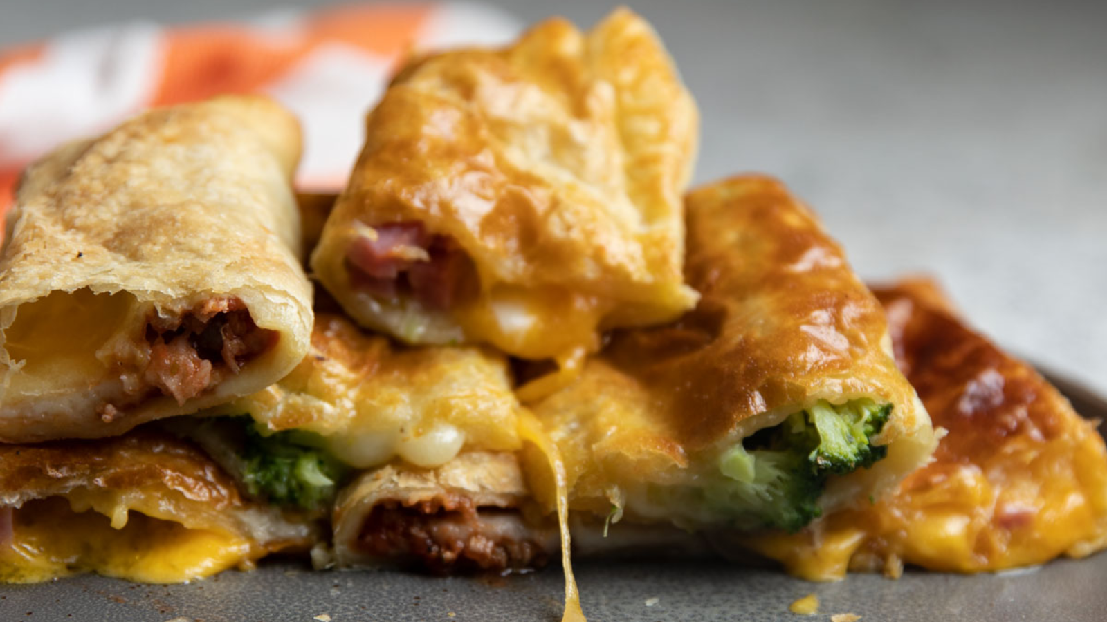 Hot pockets with melted cheese.