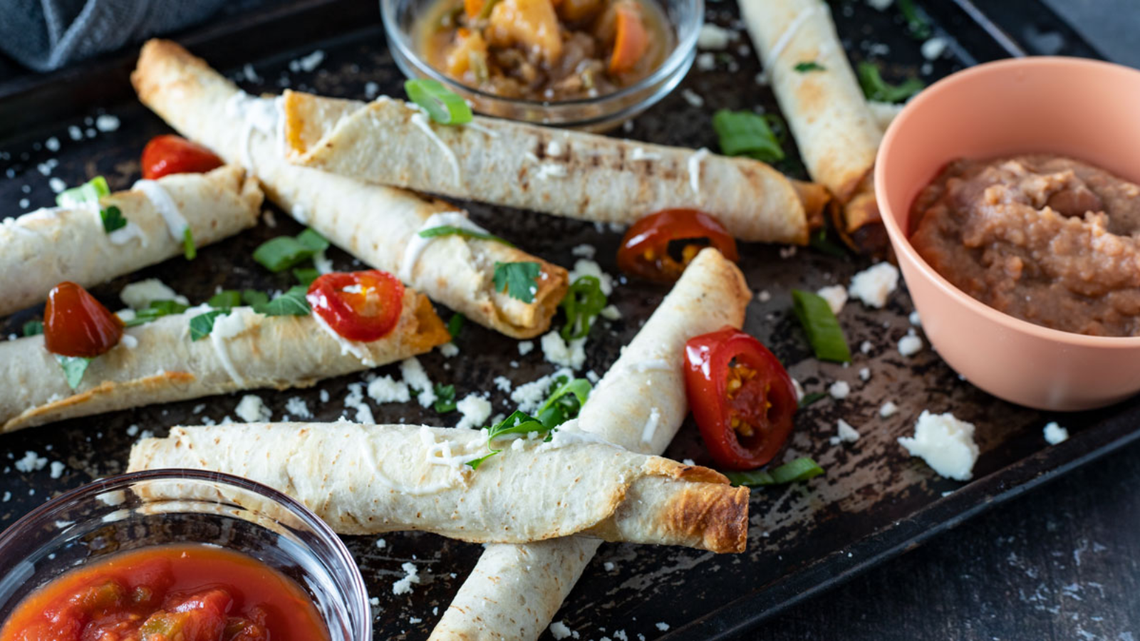 Taquitos with dip.