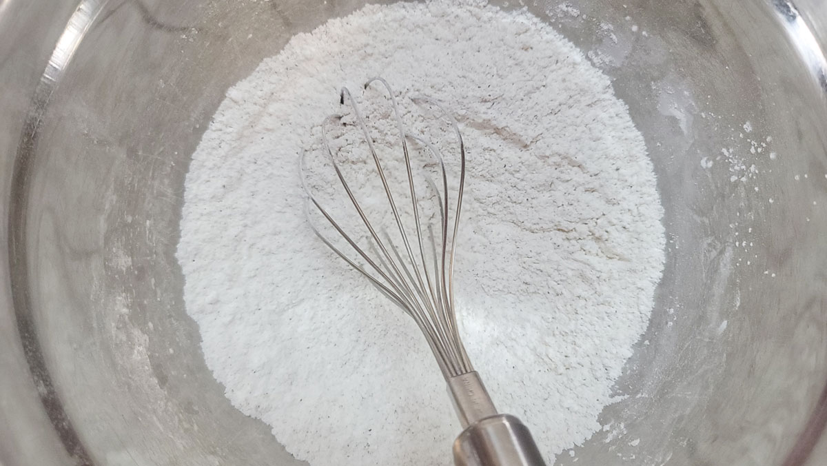 Dry ingredients combined.