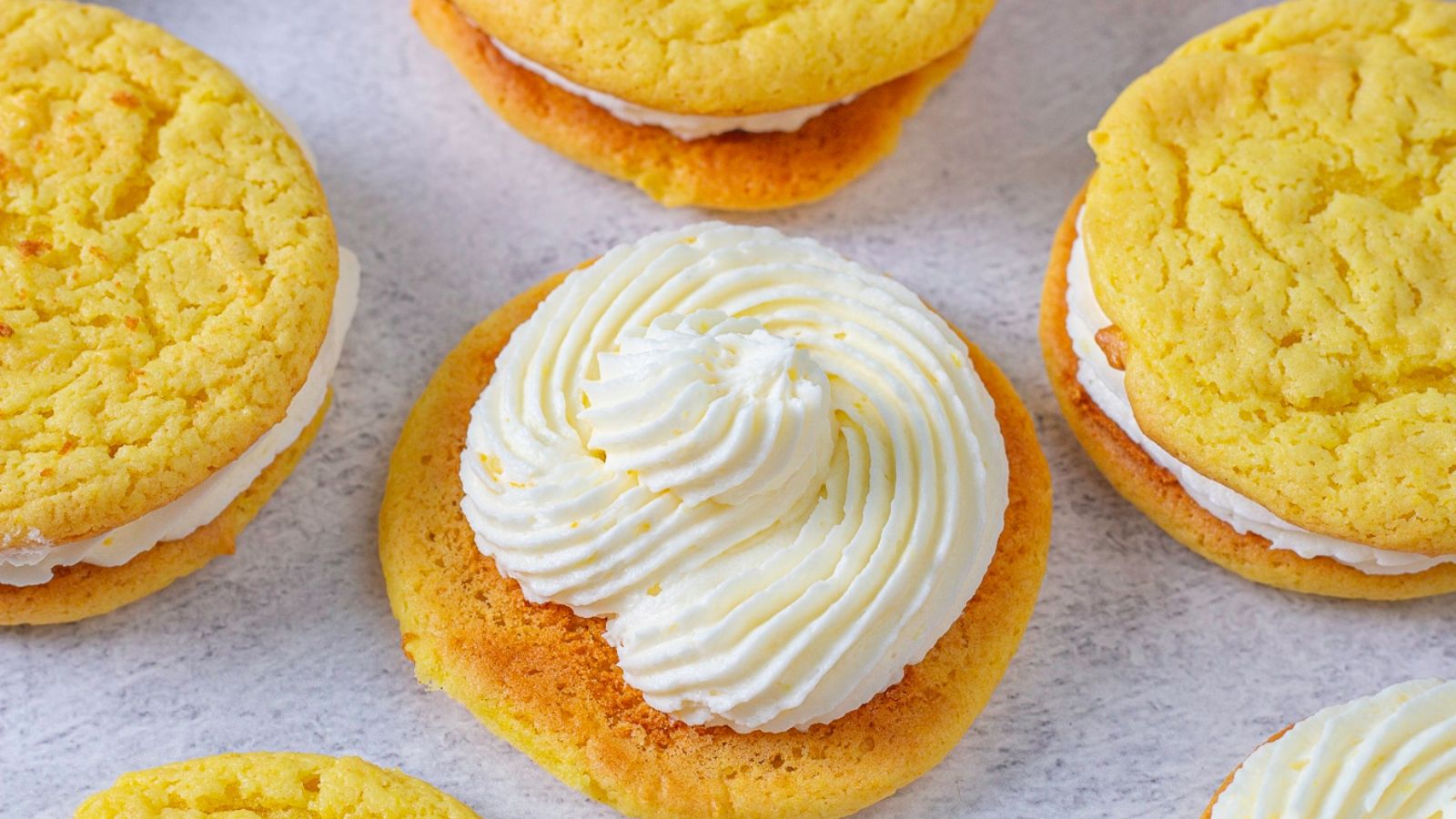 Closeup of citrus (lemon) cookie showcasing the frosting.