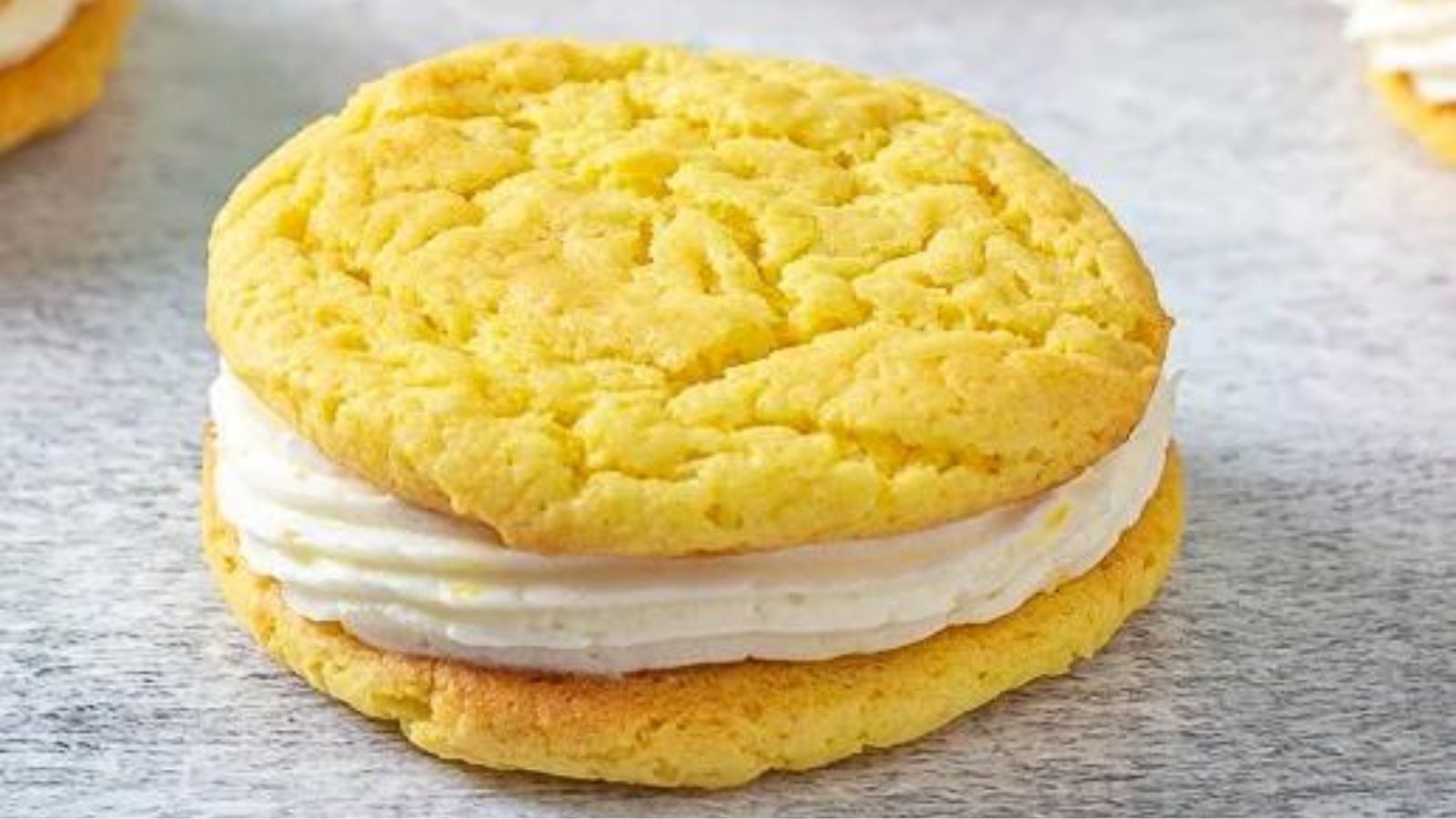 Closeup of citrus (lemon) cookie on a white background.