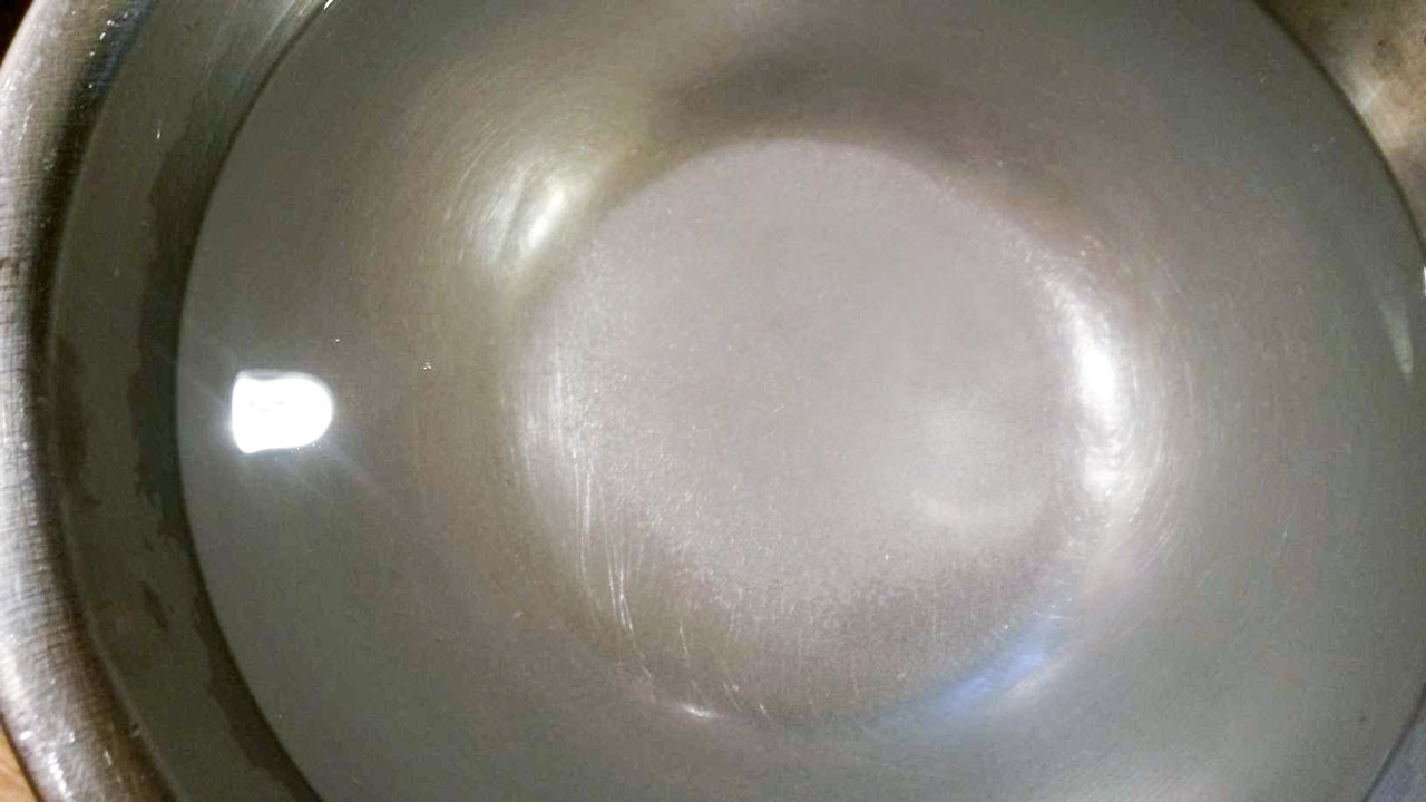 Water mixed with salt.