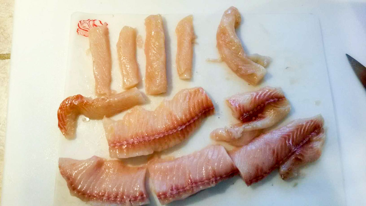 Drying the filets.