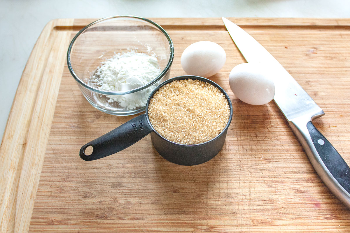 Ingredients on a board.