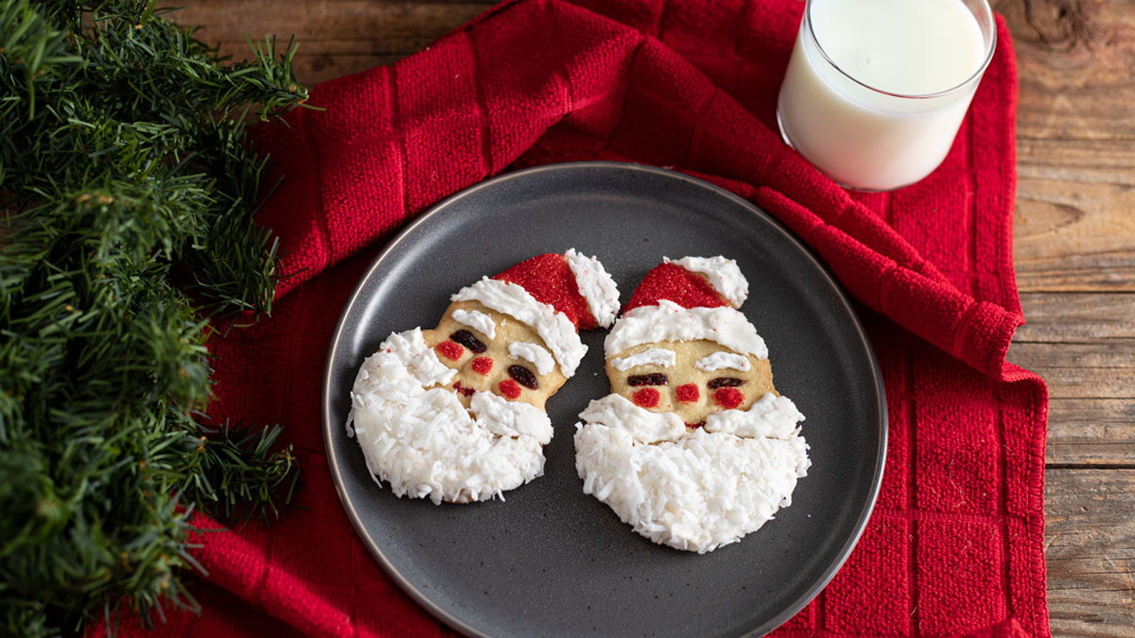 Santa claus cut out cookies.