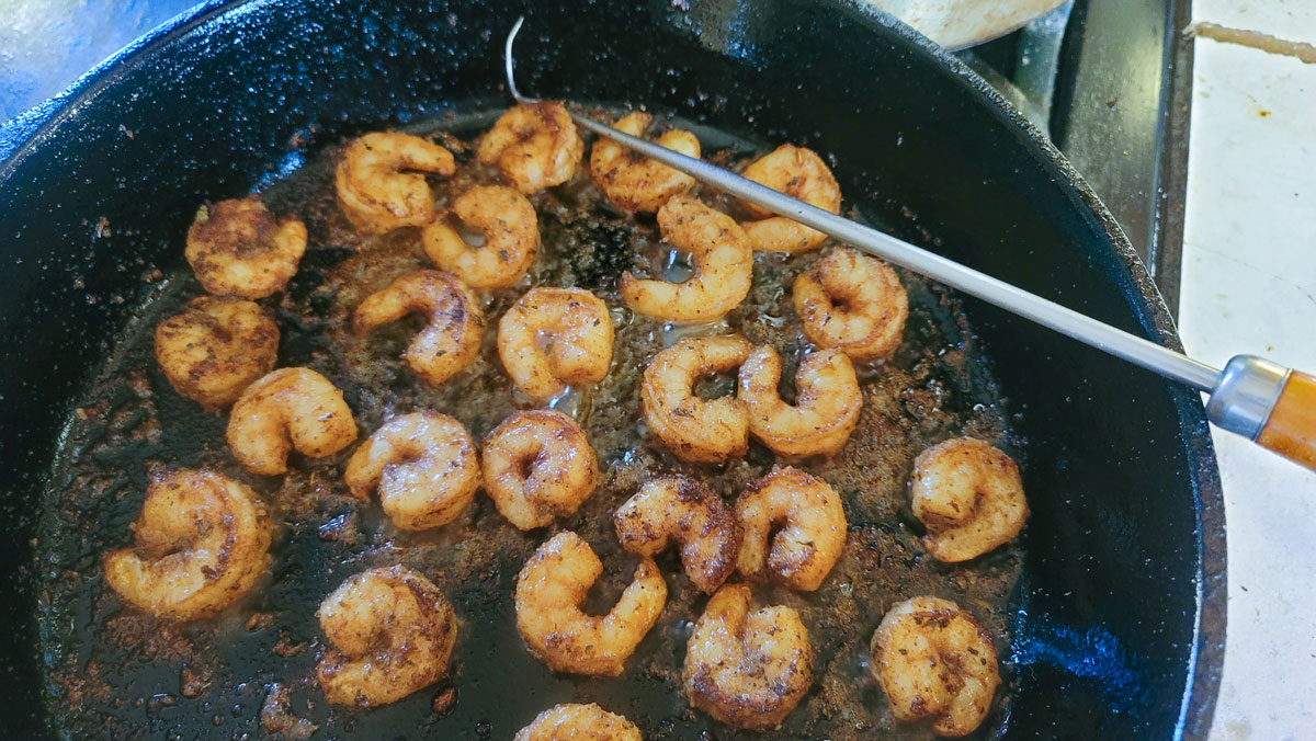 Shrimp flipped to the other side.