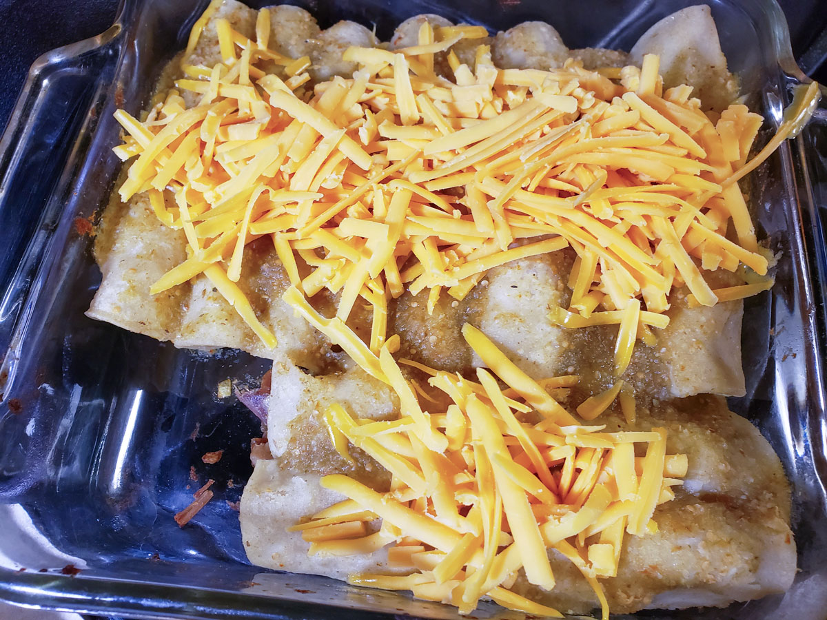 Topped with cheese.