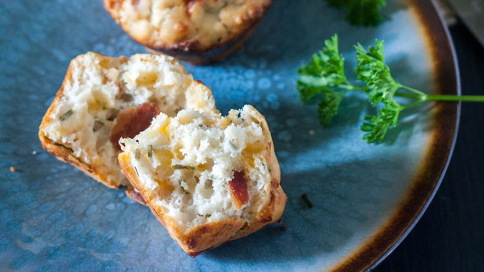 Inside look of muffins showing fillings.