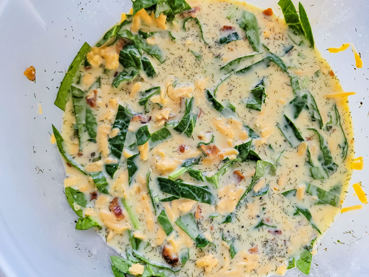 All ingredients mixed together.