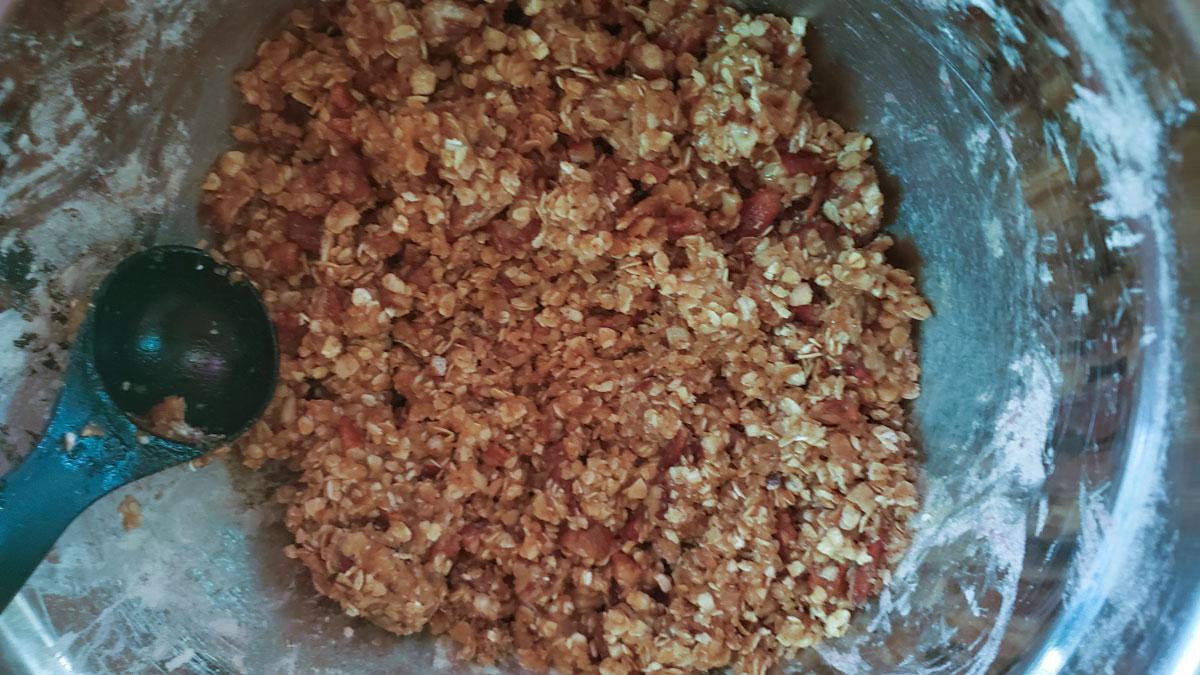 Topping mixed up.