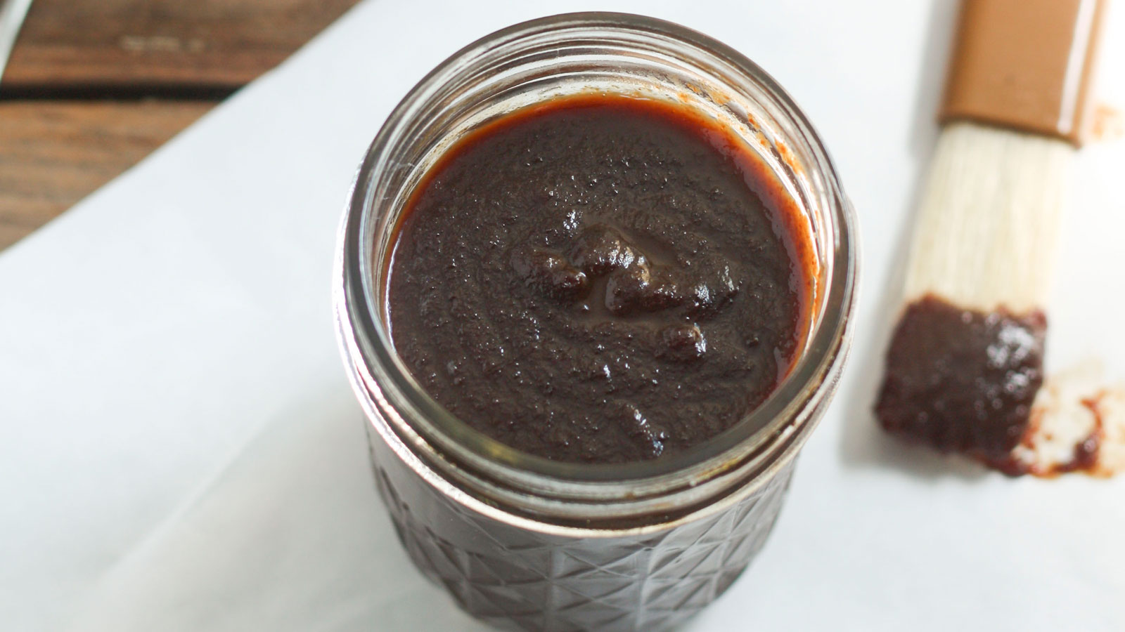 Cherry BBQ Sauce in canning jar.