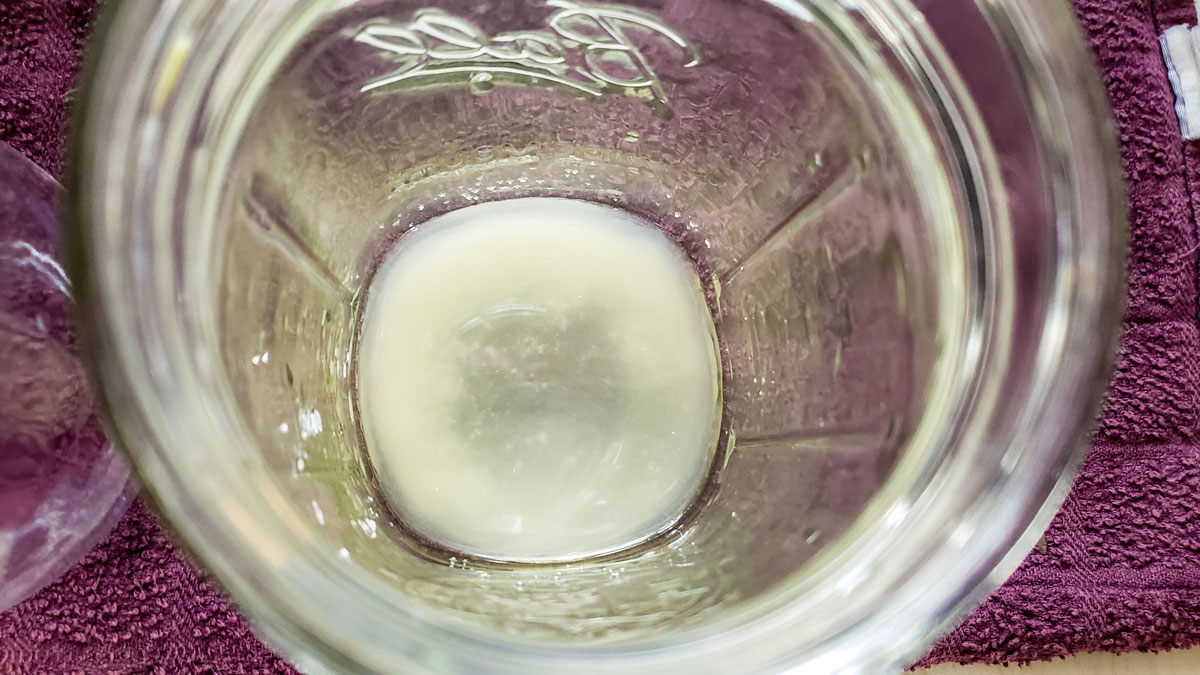Lemon juice added to the jar.