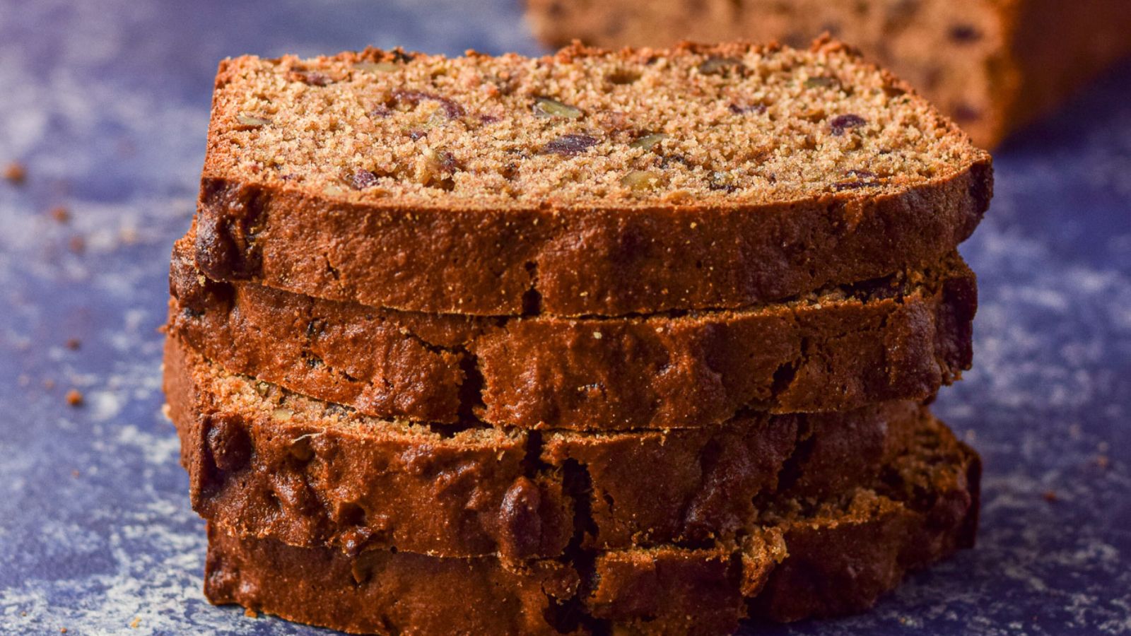 Stack of date nut bread