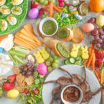Colorful pastel charcuterie board.