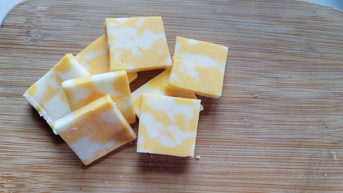 Squares cut from the rectangles.