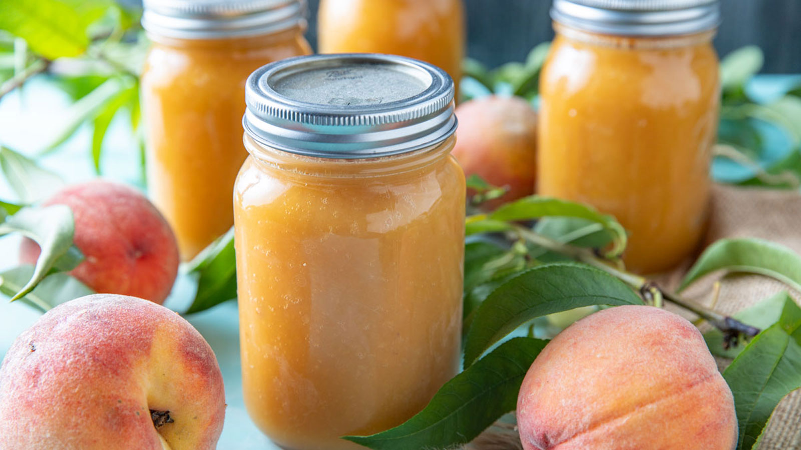 Peach juice in jars.