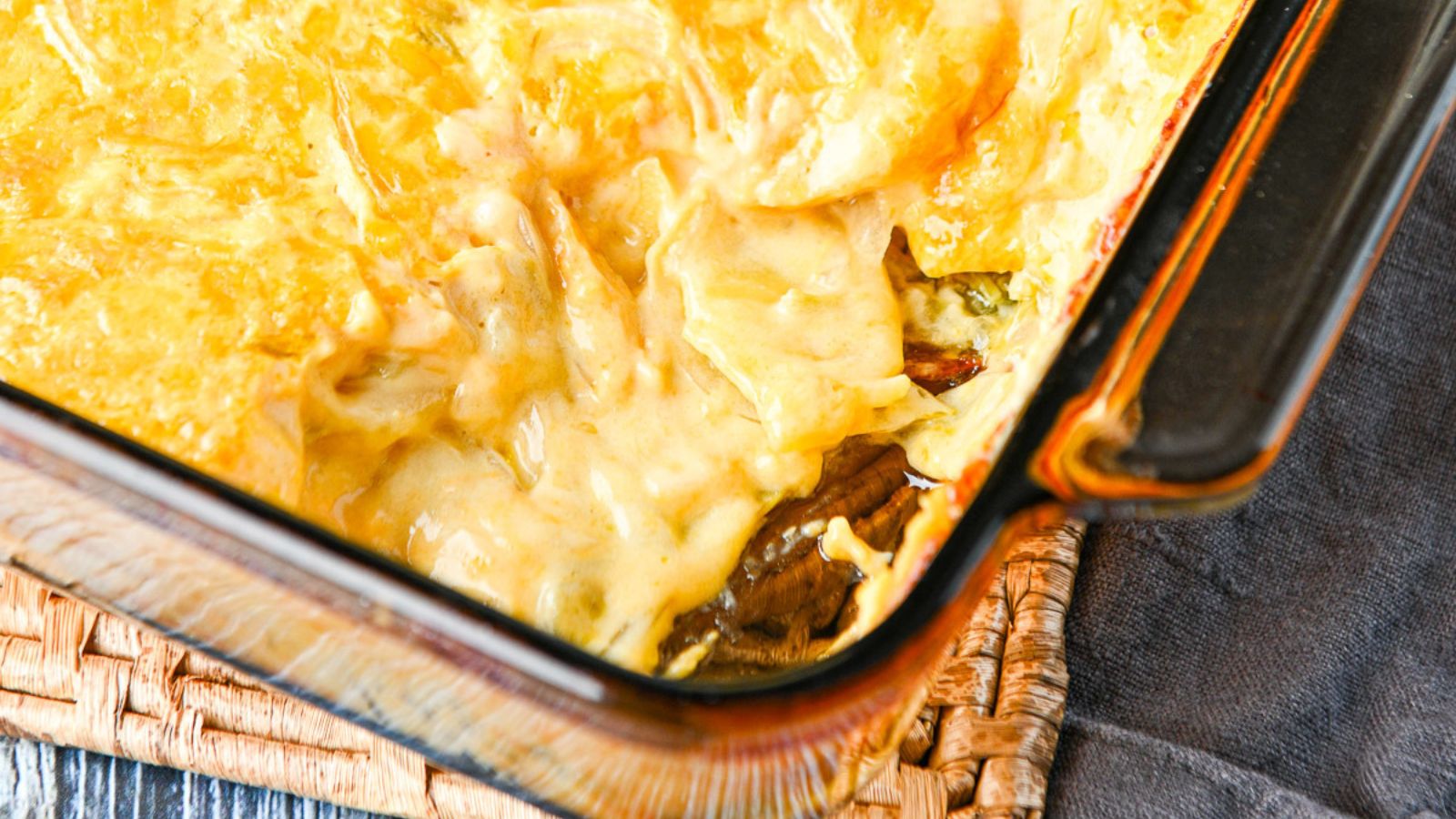 Scalloped potatoes on a tray,