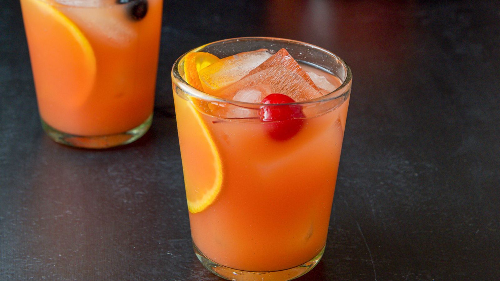 Two glasses of scorpion bowl.