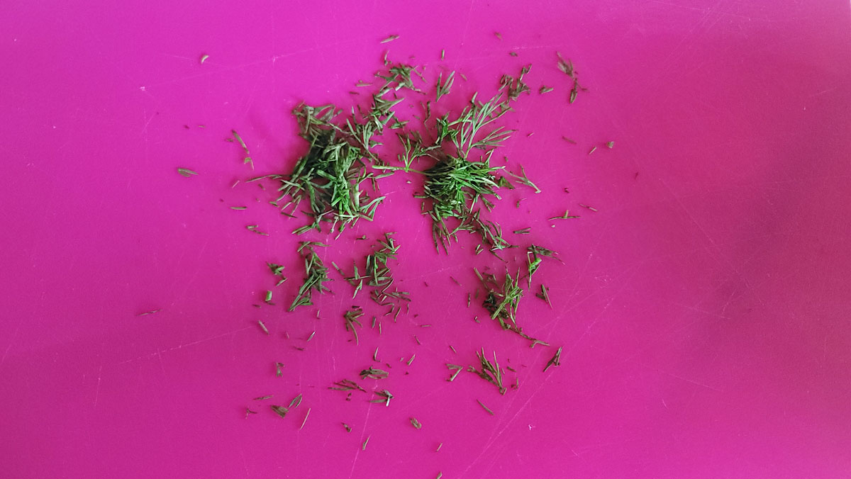 Chopped chives.