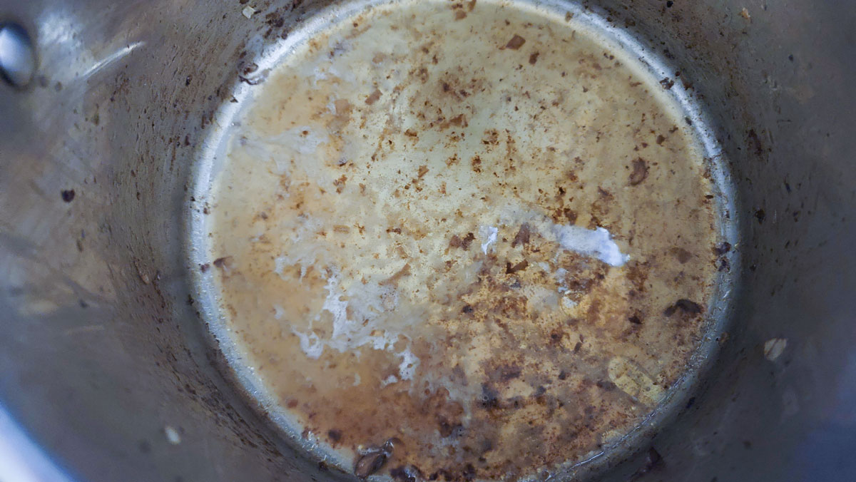 Wine in the pan.