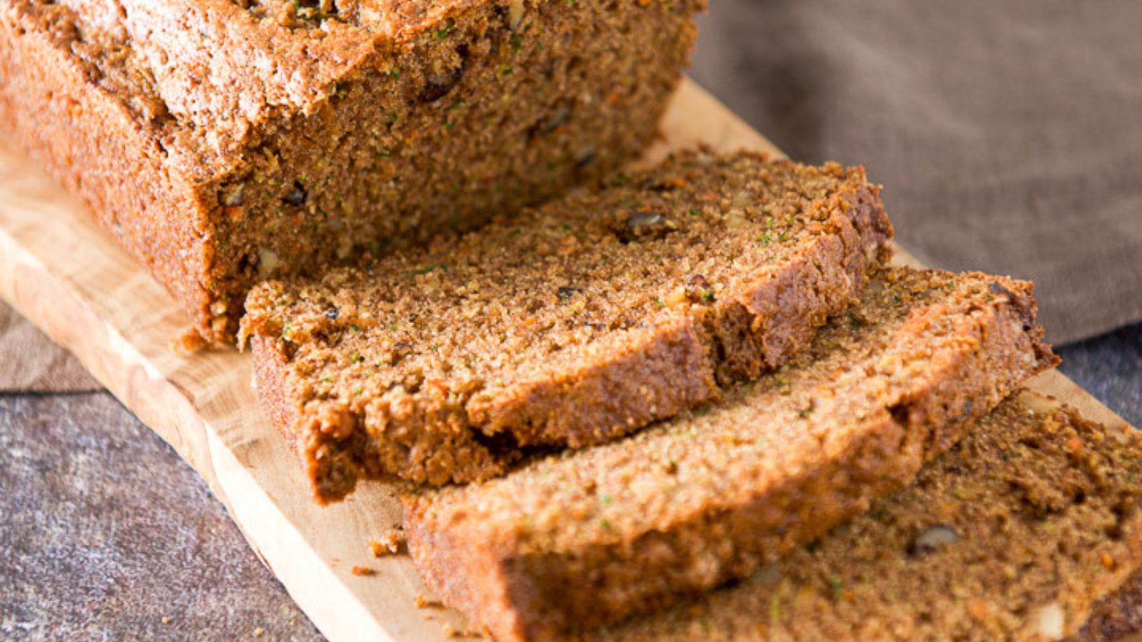 Sliced zucchini bread