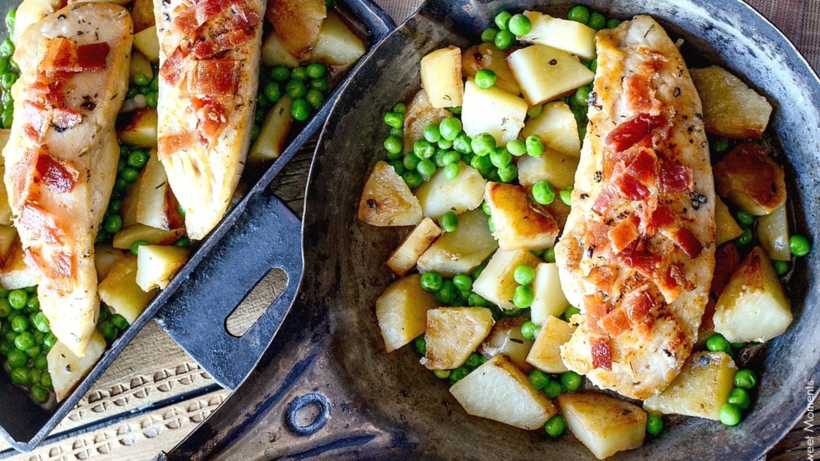 Chicken bacon in a pot.