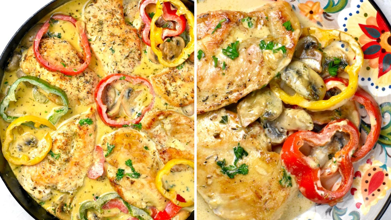 Creamy chicken skillet in a pot.