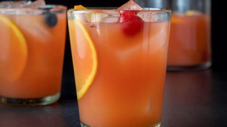 Three glasses of scorpion bowl.