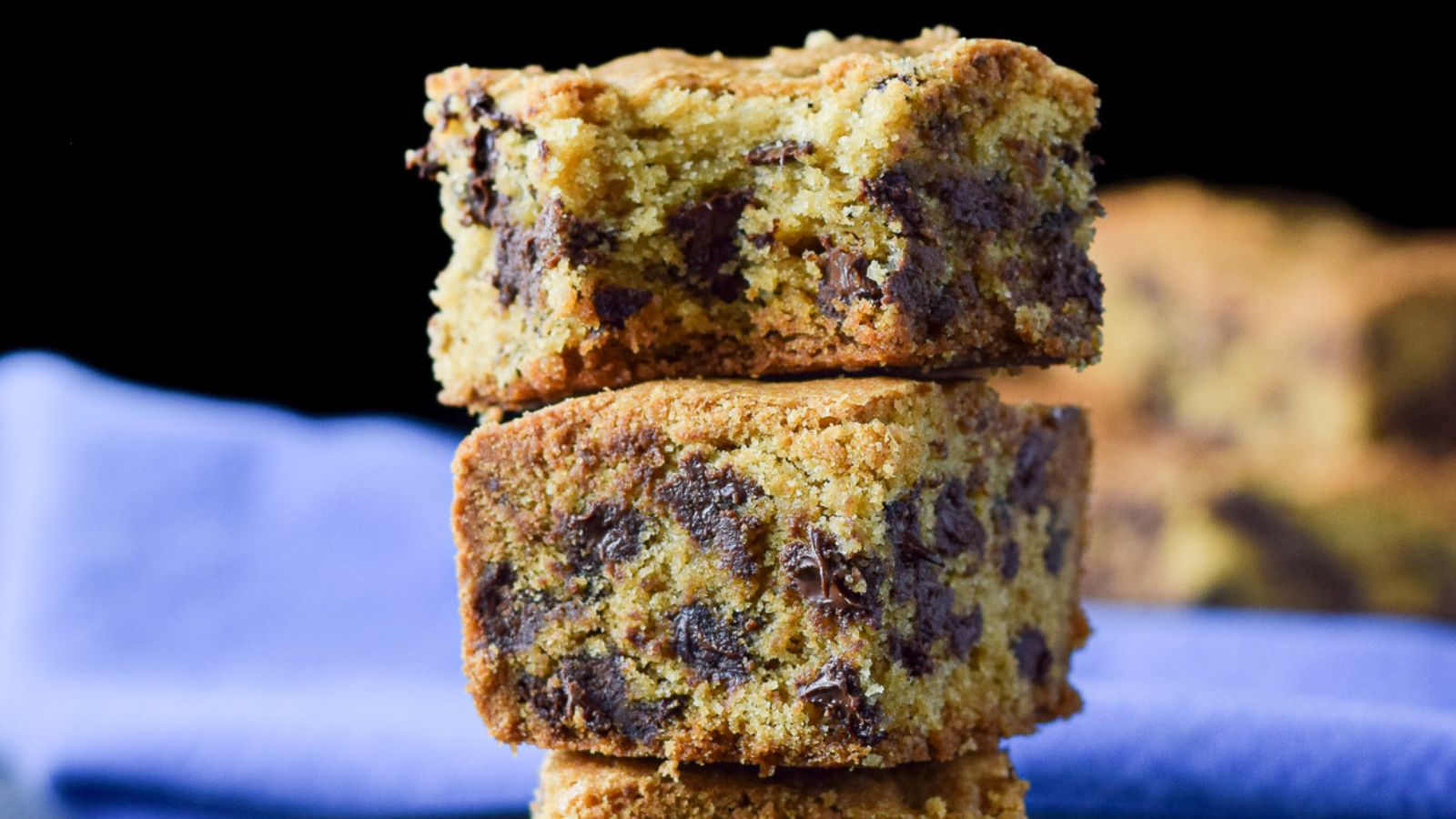Stack of congo bars with a bite taken out.