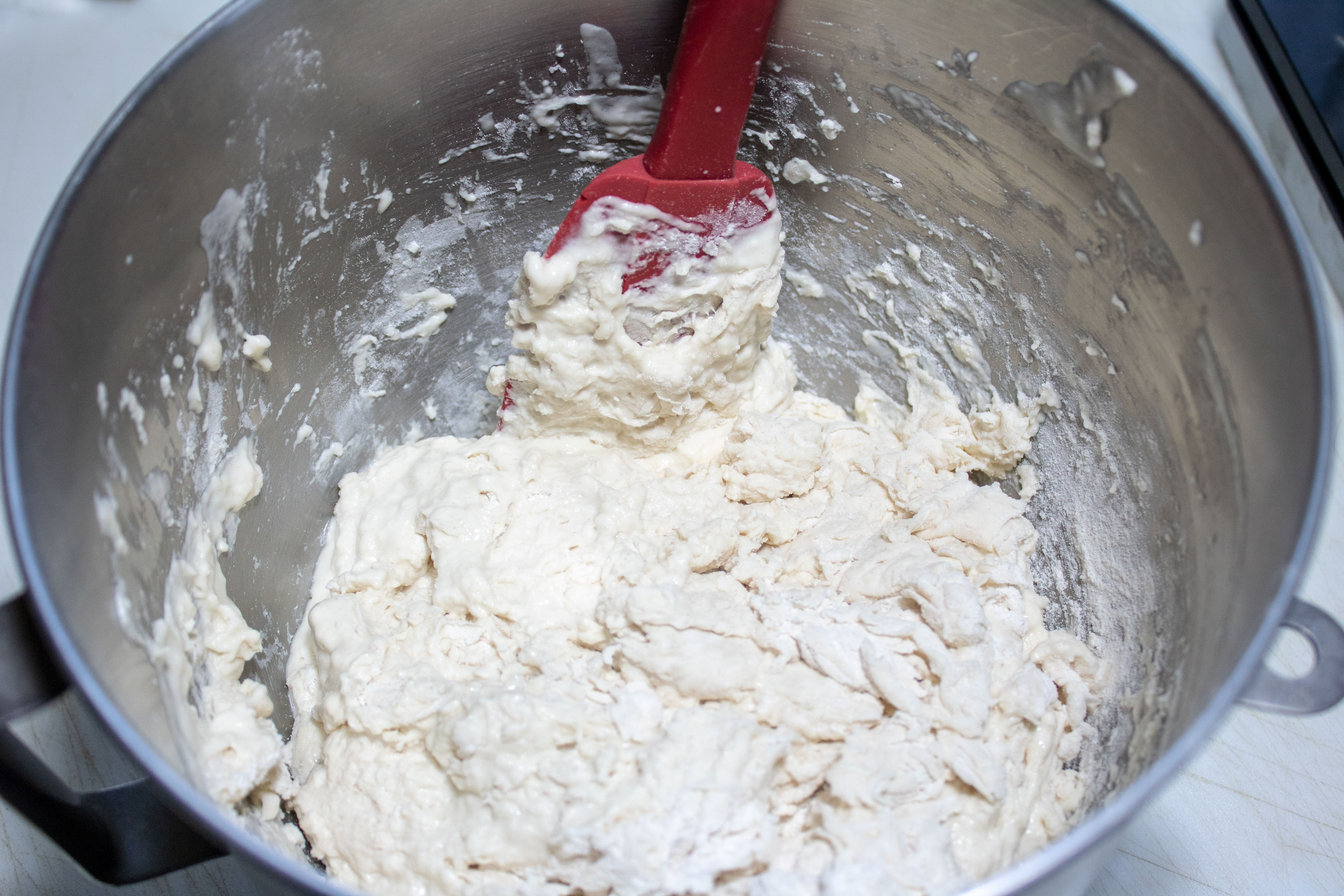Flour in a large bowl.