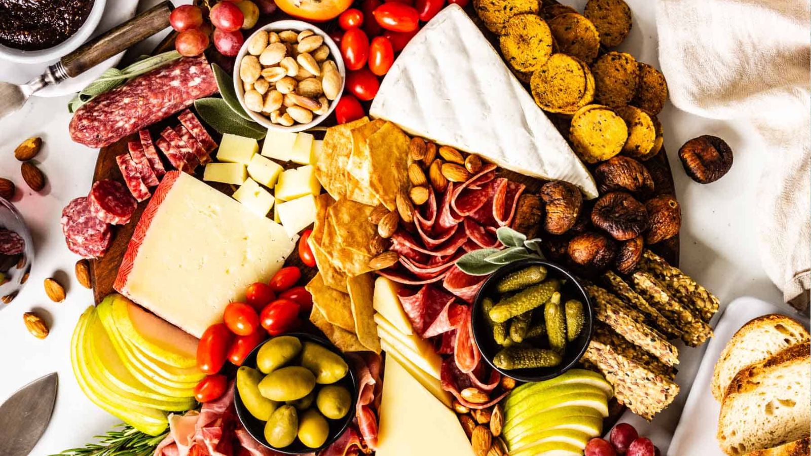 Simple charcuterie board on a small platterl