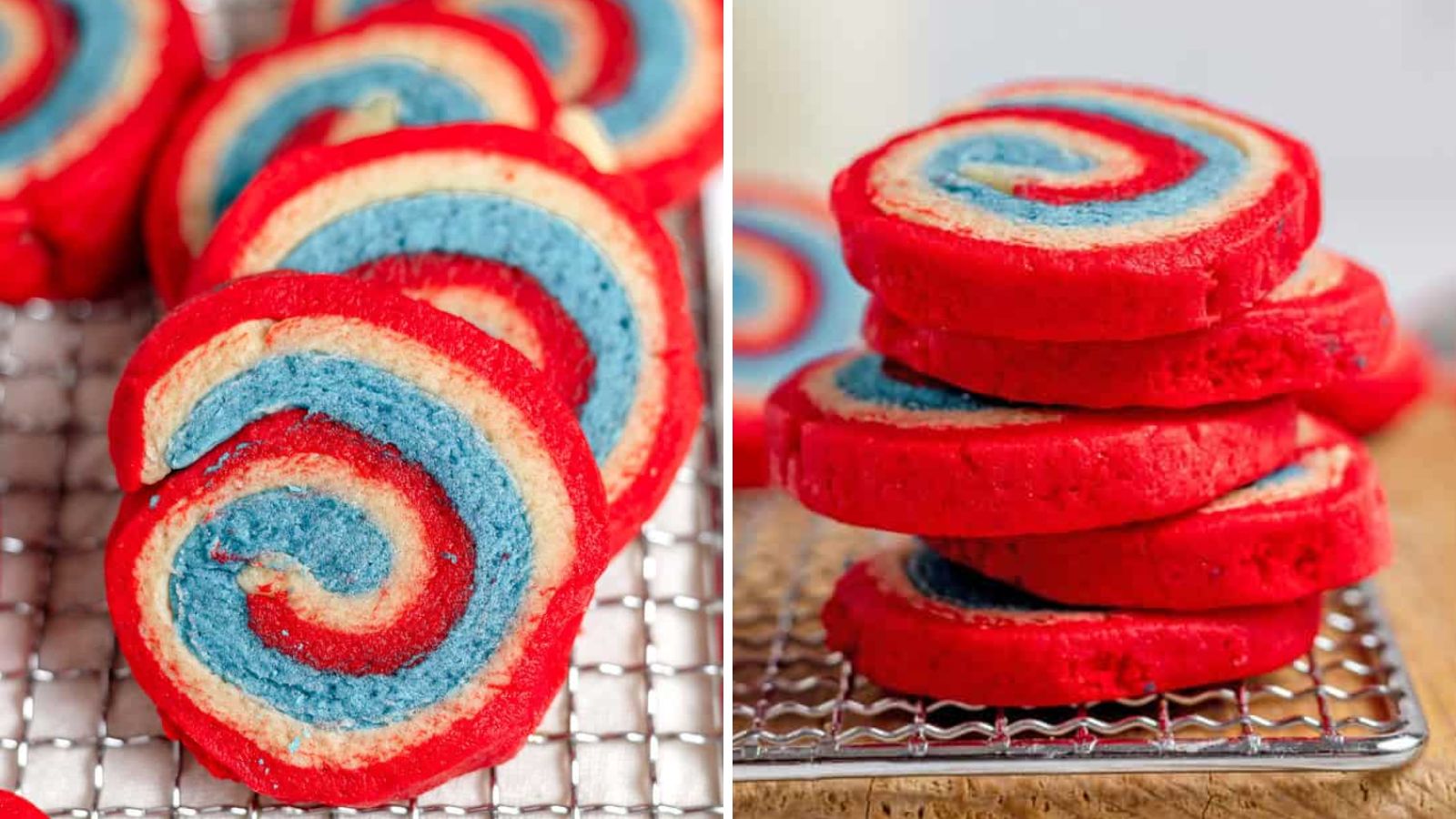 Stack of 4th of July cookies.