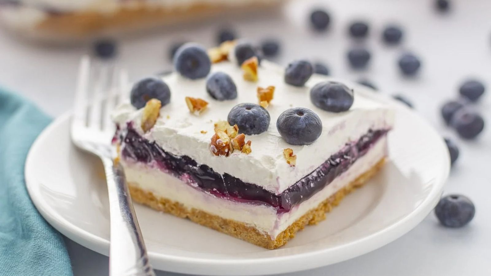 A slice of blueberry delight.