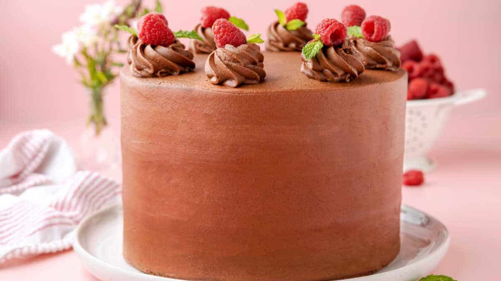 Whole chocolate raspberry cake.