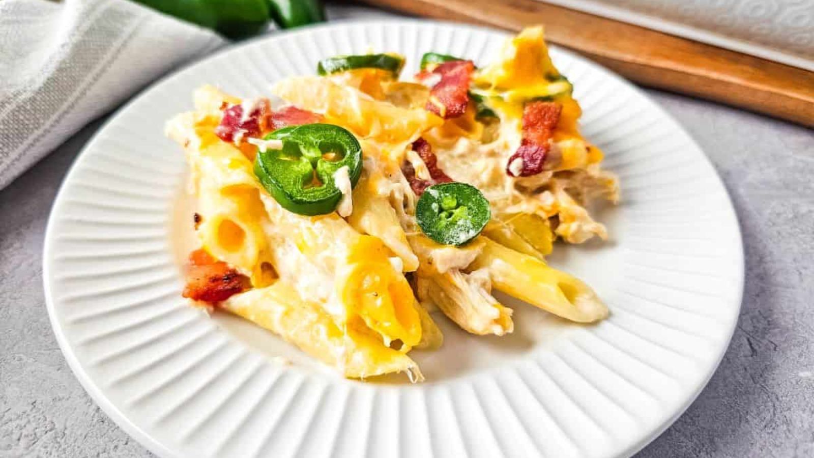Jalapeno poppers casserole on a plate.