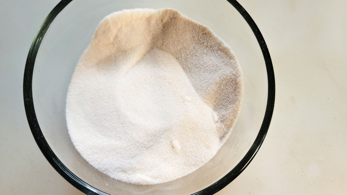 Sugar and pectin mixed together.