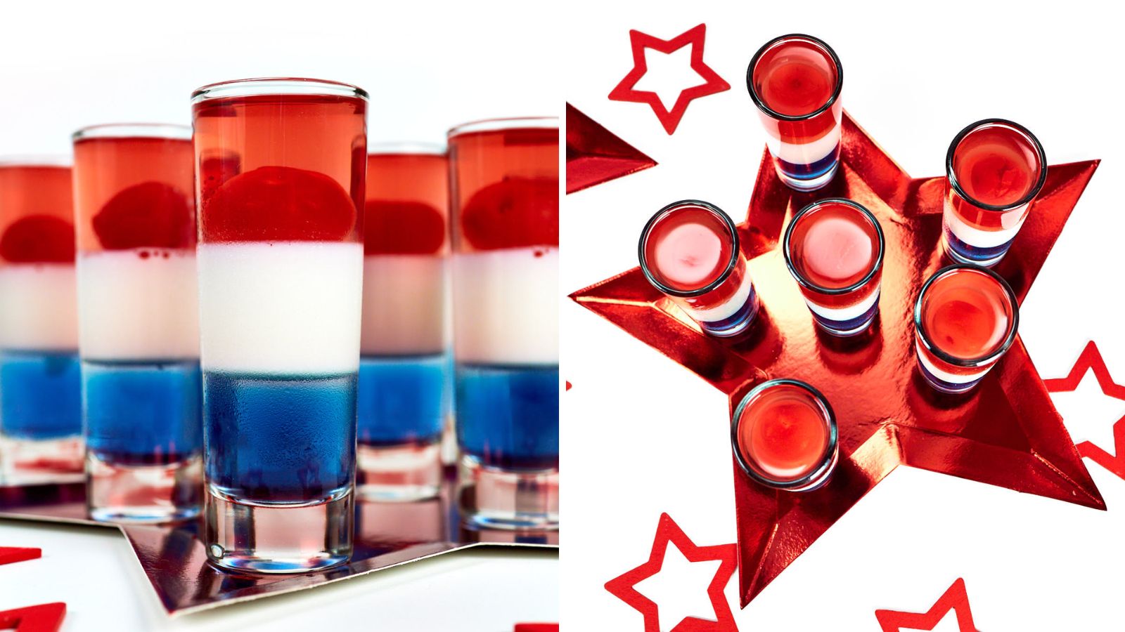 Jellos shots in glasses.