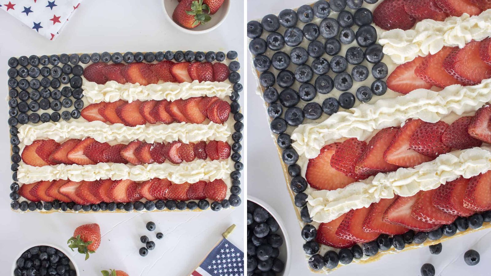 4th of july pizza with berries,