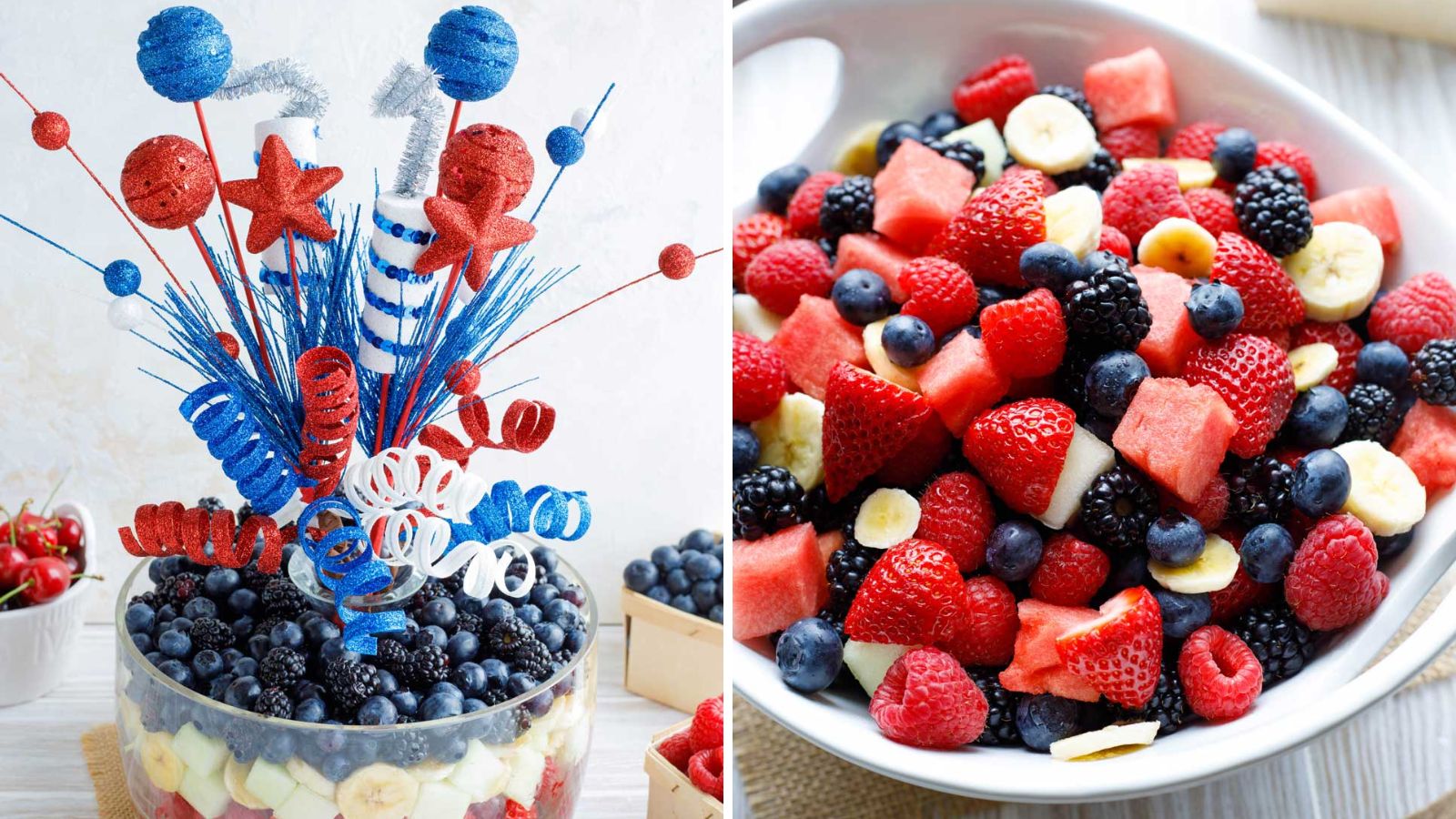 Red and blue berries.