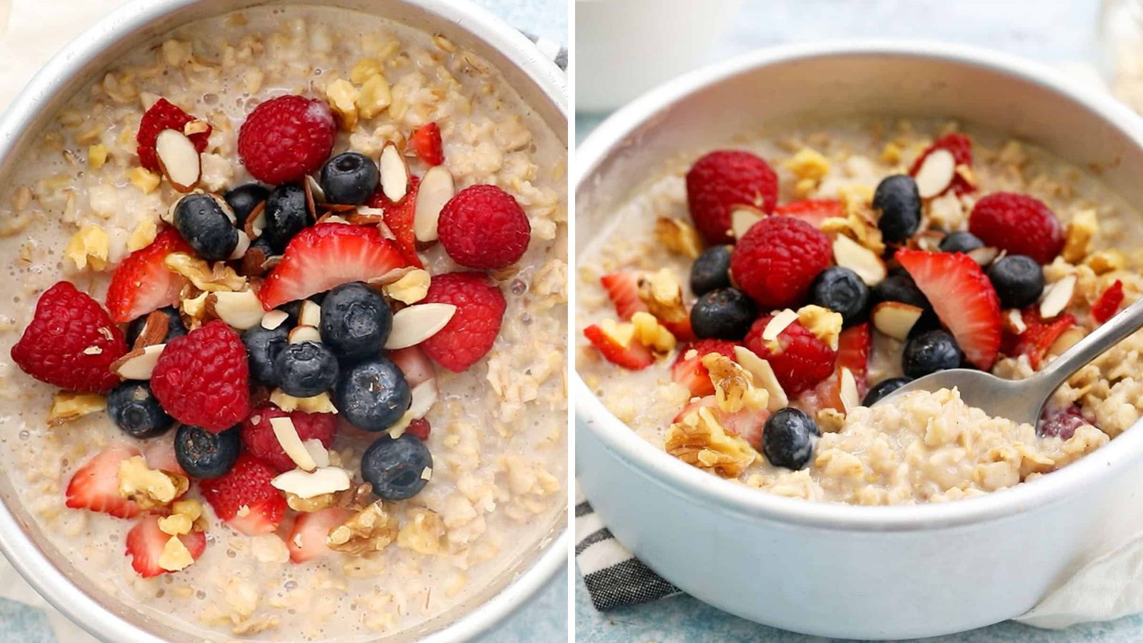 Air fried oatmeal in a bowl.